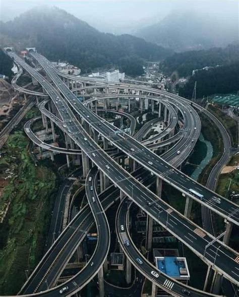 Qianchung Interchange Guiyang Province S W China Most Beautiful