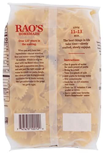 Rao S Homemade Farfalle Pasta Non Gmo Oz Pack Of