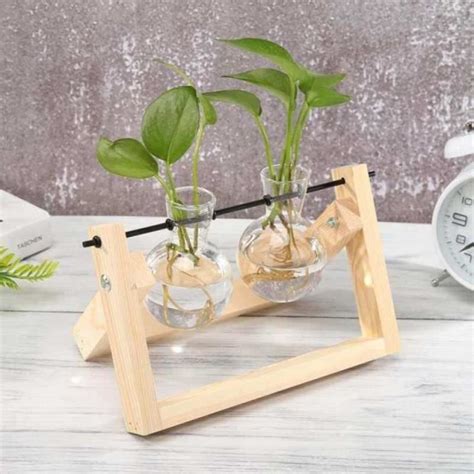 Ch Jardini Re En Verre Et Bois Pour Terrarium Pot De Fleurs