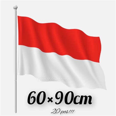 Jual Bendera Merah Putih Ukuran 6090cm Isi 20 Pcs Bendera Indonesia