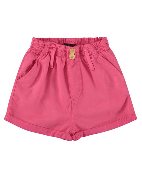 Riachuelo Short Infantil Jeans Color Rosa Neon Tam 1 A 4