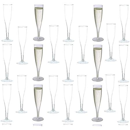 Munfix Pack Plastic Champagne Flutes Oz Clear Plastic Toasting