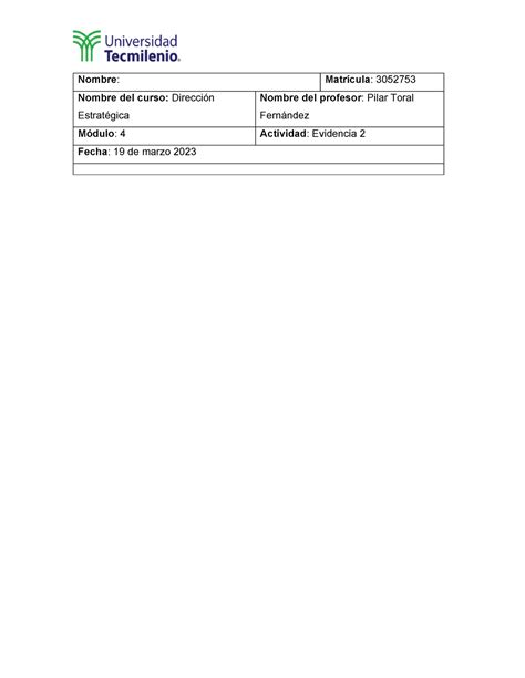 Evidencia Nombre Matr Cula Nombre Del Curso Direcci N