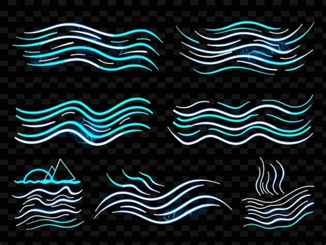 Un Conjunto De Ondas Abstractas Con Un Efecto De Luz Azul Archivo Psd