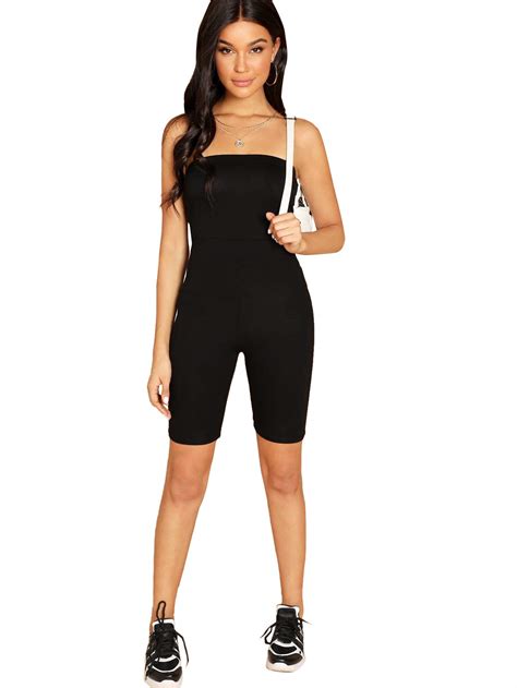 Sweatyrocks Womens Sexy Strapless Tube Bodycon Romper Shorts One Piece