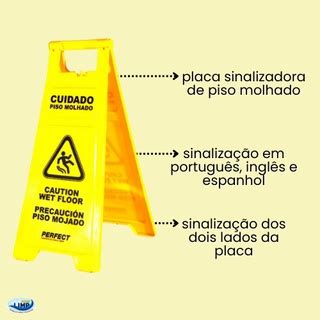 Placa Sinalizadora Cuidado Piso Molhado Perfect Shopee Brasil