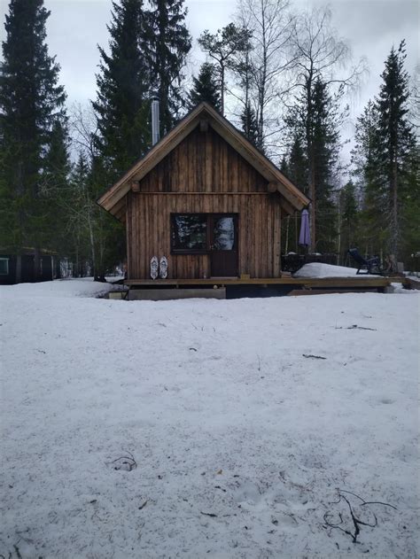 The cabin I built in Northern Finland. Went out for a visit yesterday ...