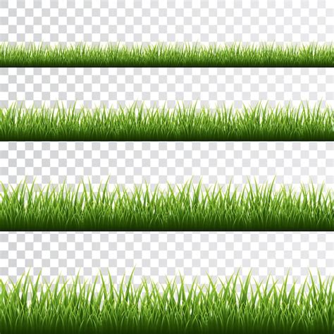 Premium Vector Green Grass Border Set On White Background