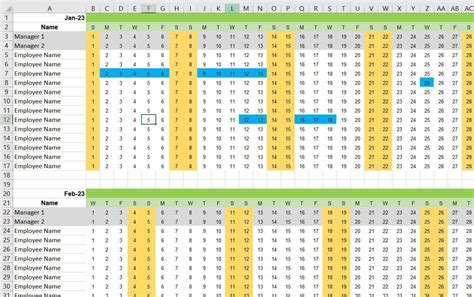 Staff Annual Leave Tracker Holiday Calendar For Work Excel 2023 2024