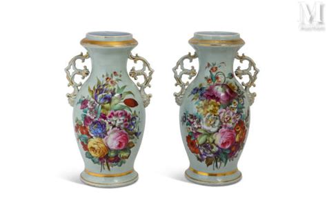 C Ramique Terre Cuite Fa Ence Porcelaine Paires De Vases In