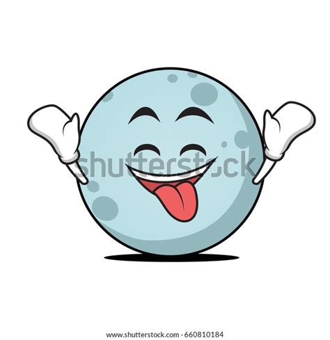 Ecstatic Face Moon Cartoon Character Vector Stock Vector Royalty Free