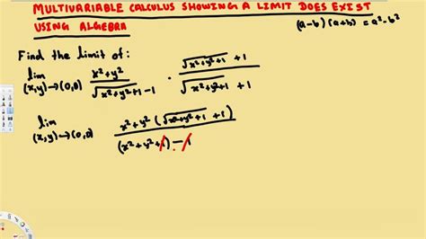 Multivariable Calculus Showing A Limit Does Exist Using Algebra