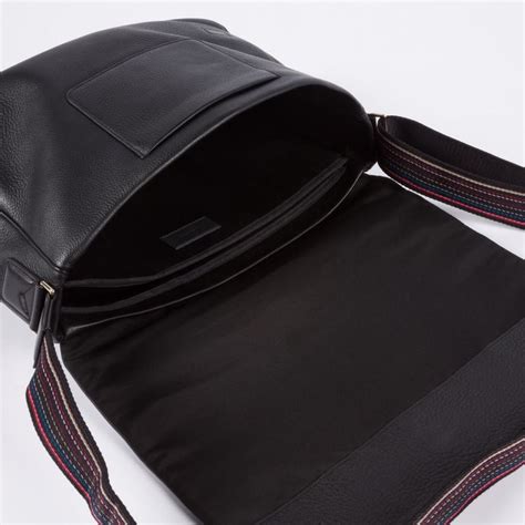 Paul Smith Mens Black Leather City Webbing Messenger Bag For Men Lyst