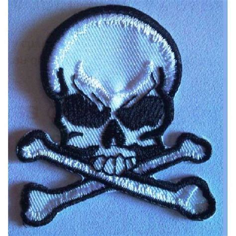 Patch Crane Pirate Tete De Mort Ecusson Thermocollant Biker