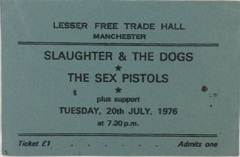 Sex Pistols Free Trade Hall Ticket An Original X Cm Ticket For The