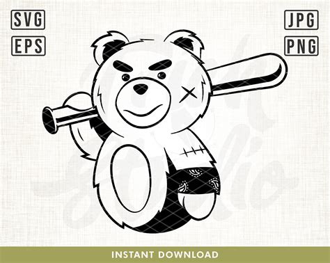 Gangster Teddy Bear Svg Teddy Bear Svg Bear Svg Gangster Etsy