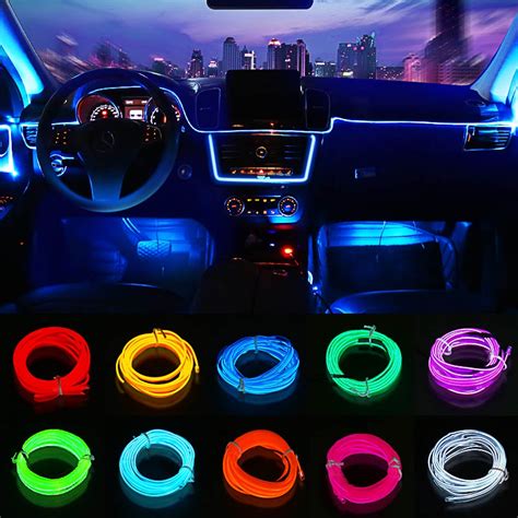 1M 2M 3M 4M 5M Led Interior Del Coche Luz Decorativa EL Neón Tira Para