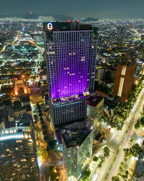 Purple Light On Skyscraper In Mexico City · Free Stock Photo