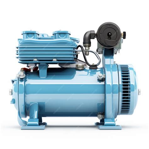 Premium Photo Realistic 3d Blue Air Compressor On White Background
