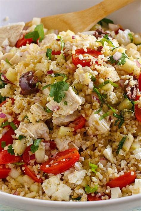 Greek Bulgur Salad With Chicken Recipe Girl