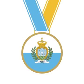 Plantilla De Diseño De Bandera De Medalla San Marino Vector PNG Icono