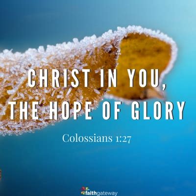 The Hope Of Glory Christ In You FaithGateway