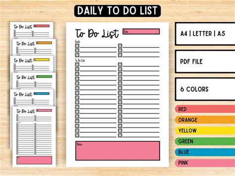 To Do List Printable Daily To Do List Planner Page Productivity