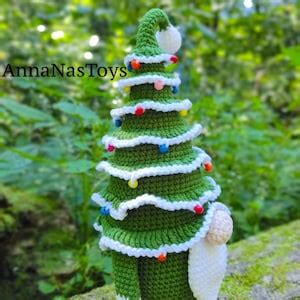 Christmas Gnome girl, Christmas Tree Gnome and Gnome Santa, Crochet Gnome Amigurumi Pattern ...