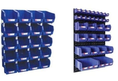 Tool Parts Organizer Plastic Stack And Back Hang Storage Bin And Box