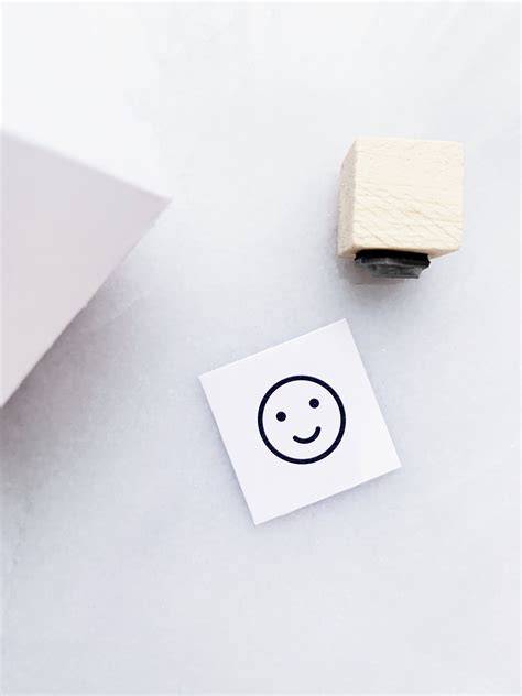 Smiley Face Rubber Stamp Papergramshop