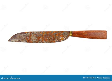 Knife Knife Old Rust Knife Dirty Isolated On White Background Stock