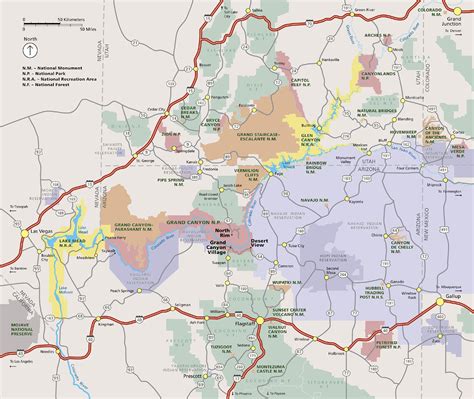 Arizona Map Of Grand Canyon - Map Worksheets