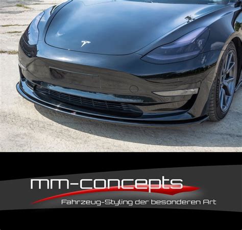 Cup Spoilerlippe Schwarz Für Tesla Model 3 Frontspoiler Spoilerschwert