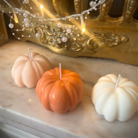 Pumpkin Soy Candles Halloween Decor Thanksgiving Candle Etsy