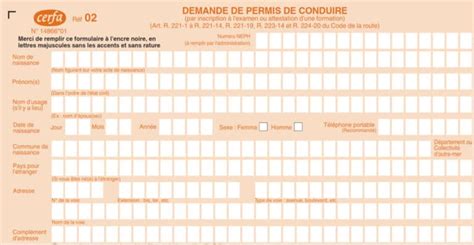 Cerfa Demande De Permis De Conduire Par Change