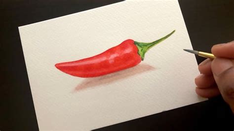 How To Paint Realistic Chili Pepper | Easy Detailed Step By Step ...