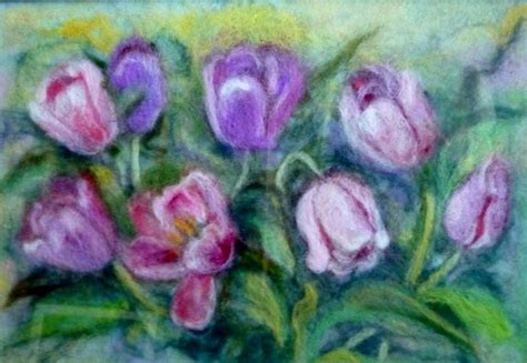 Тюльпаны. Шерстяная живопись. | Painting, Art