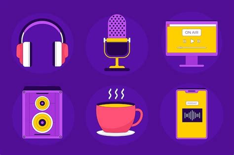 Premium Vector Hand Drawn Podcast Elements Collection