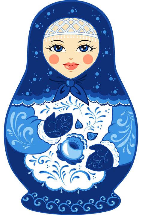 Матрешка гжель раскраска - 73 фото