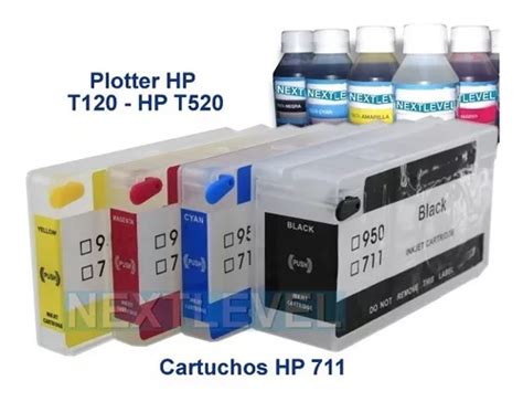 Cartuchos Recargables 711 Para Plotter H P T120 T520 240ml Cuotas