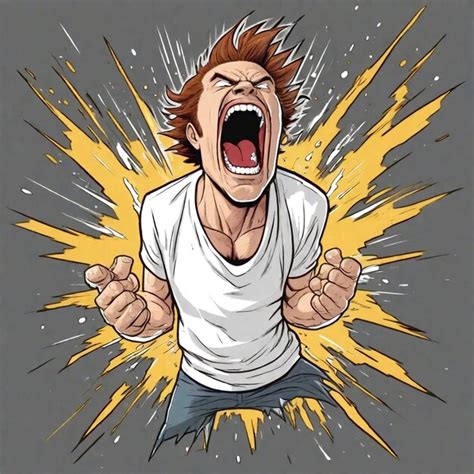 Premium Ai Image Exploding Head Screaming Thunder Generated Ai