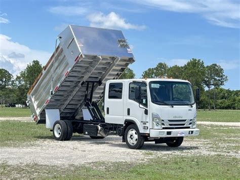 New 2023 Isuzu NPR XD Crew Cab 14 Aluminum Landscape Dump Truck In