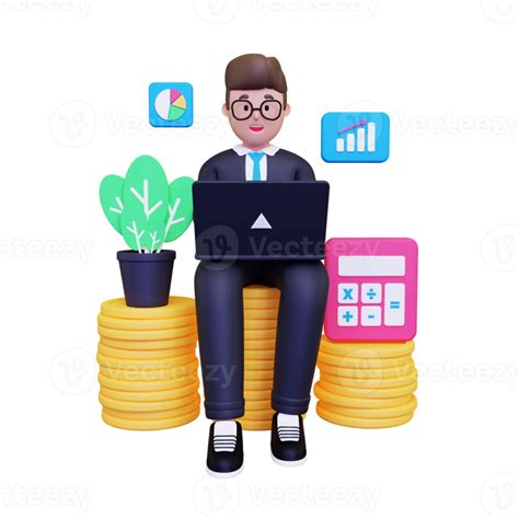 3d Businessman Doing Accounting Illustration 10872718 PNG