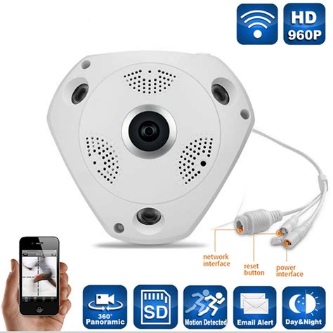 HD 1080P Panoramic 360 Degree IP Indoor Camera PAL NTSC Home CCTV ...