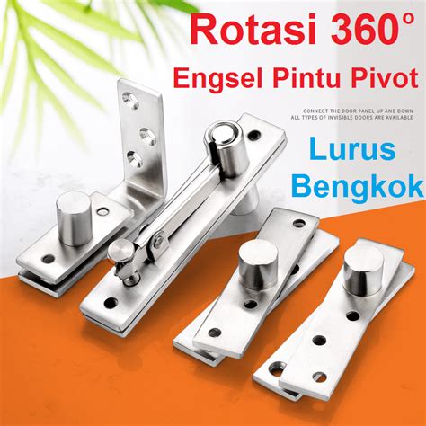 Jual Engsel Pivot Atas Bawah Set Engsel Pintu Ayun Stainless Steel