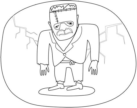 Coloriage Frankenstein triste maternelle dessin gratuit à imprimer