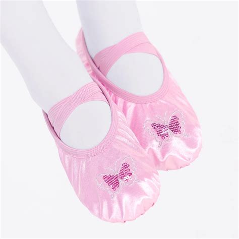 Satin Ballet Shoes Children Dance Slippers Girls Toddler Sequins ...