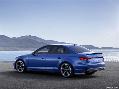 2019 Audi A4 (Color: Ascari Blue) - Rear Three-Quarter | Caricos