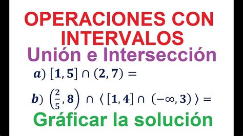 A B Uni N E Intersecci N Operaciones Con Intervalos Youtube