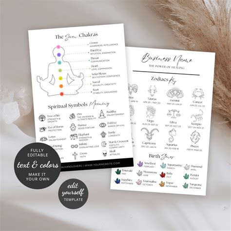 Chakra Healing Guide Canva Spiritual Zodiac Symbols Template